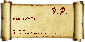 Vas Pál névjegykártya